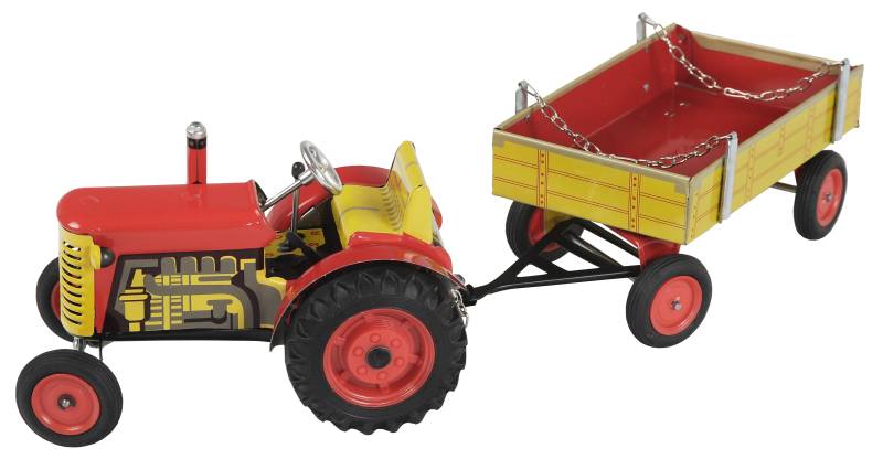 Traktor ZETOR s valníkem - červený - Kovap