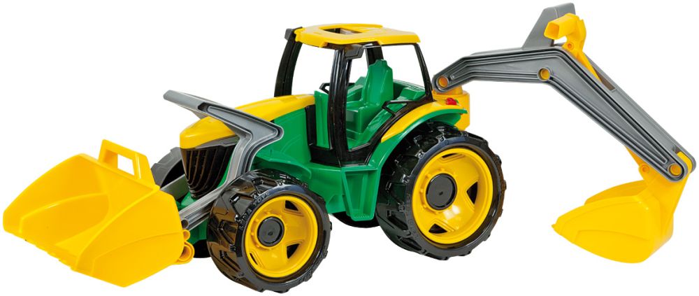 Lena Traktor se lžící a bagrem, zeleno žlutý