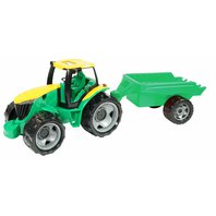 Traktor bez lžíce a bagru s přívěsem