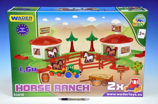 WADER Kid Cars 3D - Koňský ranč s doplňky v krabici