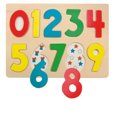 Puzzle na desce Číslice s beruškami Woody