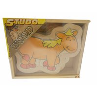 HM Studio Dřevěné puzzle v krabičce - zvířata