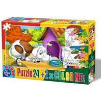 Puzzle Color me! Pejsek 24 dílků + 2x omalovánky