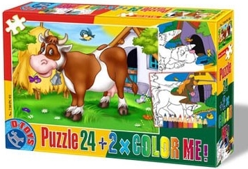 Puzzle Color me! Kravička 24 dílků + 2x omalovánky