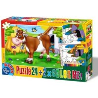 Puzzle Color me! Kravička 24 dílků + 2x omalovánky