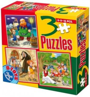 D-Toys Puzzle - Pohádky - 6, 9 a 16 dílků
