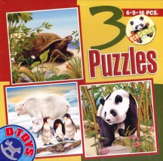 D-Toys Puzzle Exotická zvířata 1 (3v1)