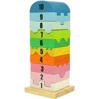 Bigjigs Toys Dřevěná motorická věž s číslicemi