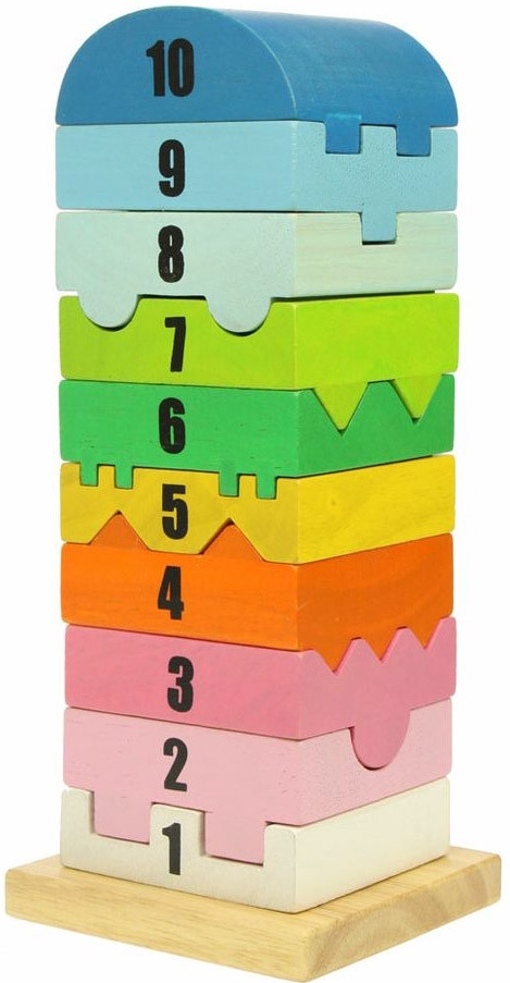 Bigjigs Toys Dřevěná motorická věž s číslicemi