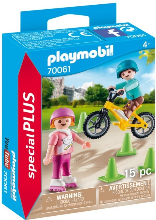 Playmobil 70061 Děti s bruslemi a BMX