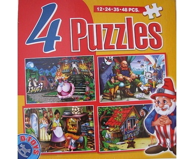 D- Toys 4 Puzzles Pohádky 12, 24, 35 a 48 dílků